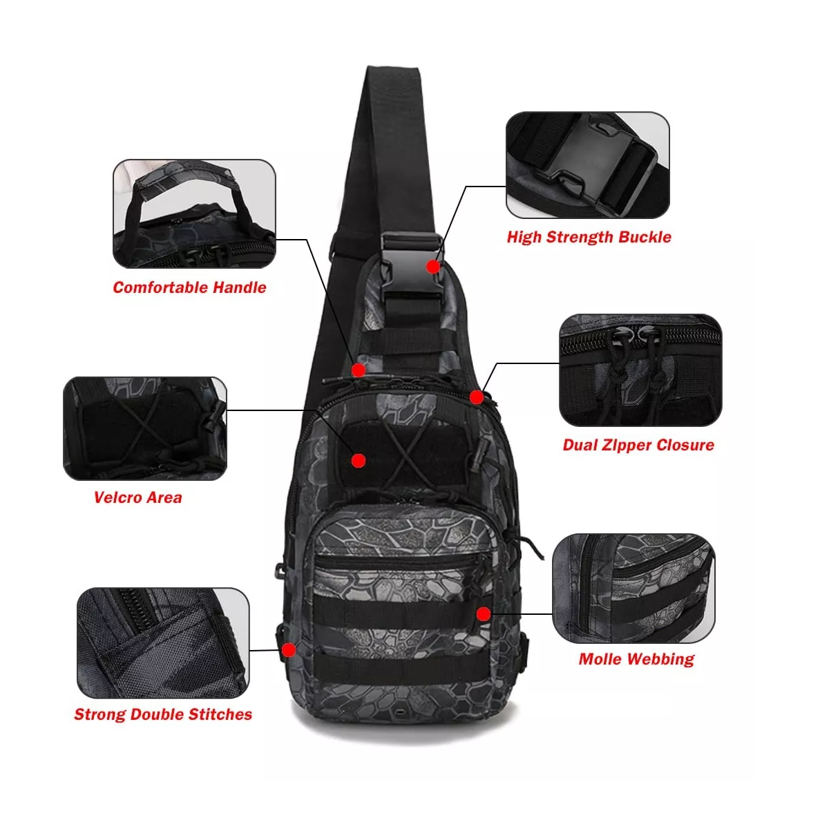 Multiusos Pechera Mochila Táctica Militar Bandolera Cruzada