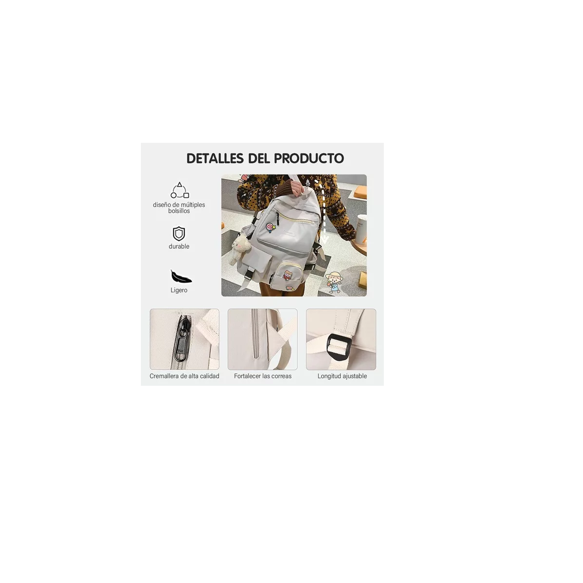 Mochila Escolar De Moda, Gran Capacidad, Multi-bolsillo, Mochila Impermeable