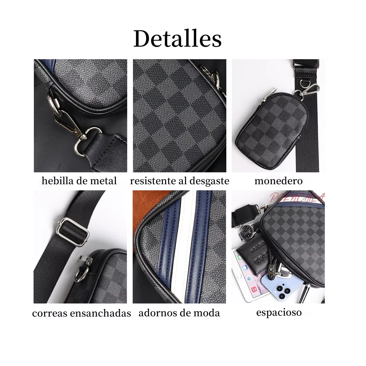 Bandolera Crossbody Hombre Impermeable Multi Compartimentos