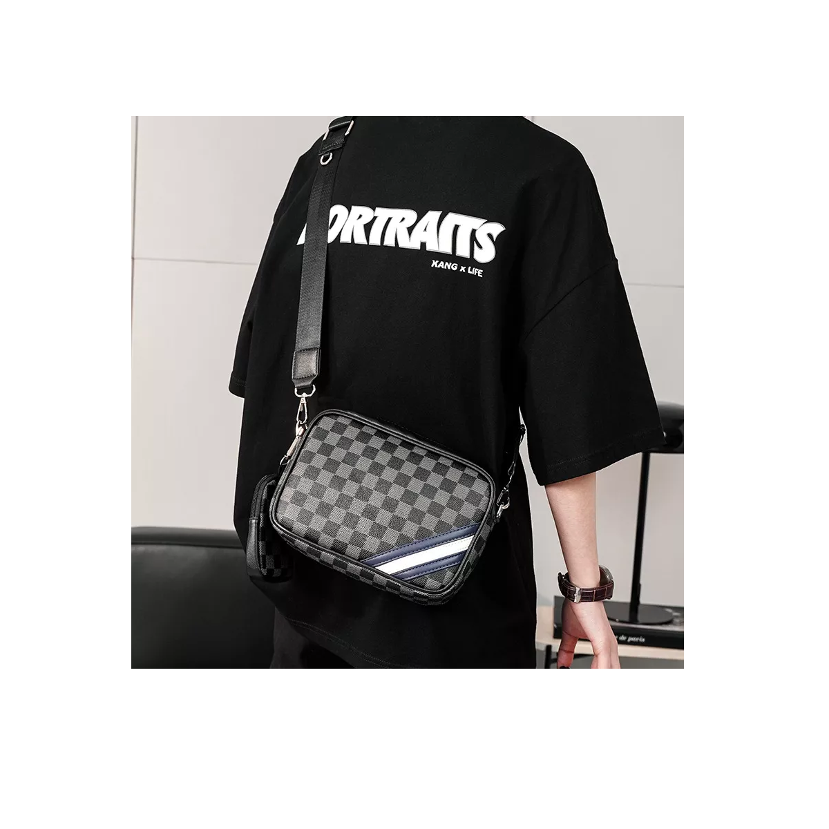 Bandolera Crossbody Hombre Impermeable Multi Compartimentos