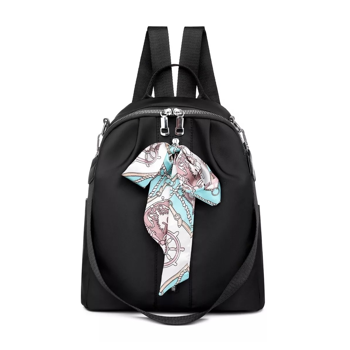 Mochila Bolsa Casual Impermeable Oxford Negro Moño.