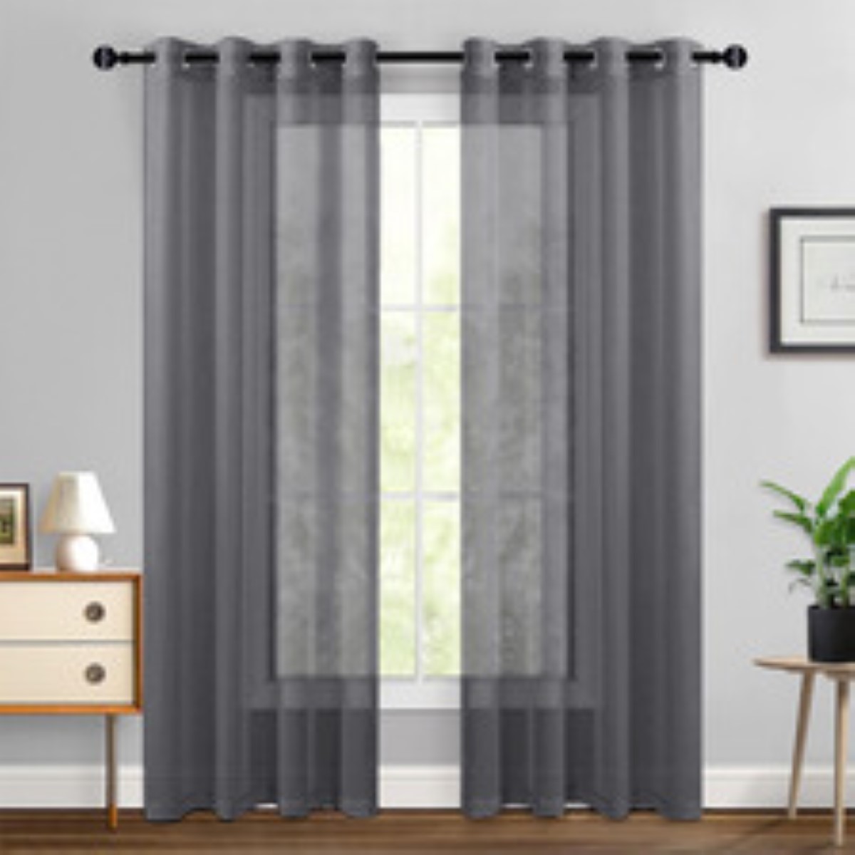 "Cortinas Blackout Aislamiento Térmico 2 Paneles 215 X 135 Cm Color Gris oscuro "