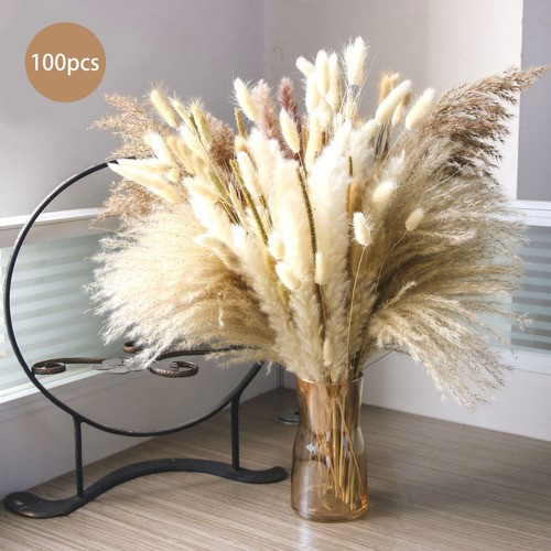 "Plantas Decorativas 100pcs Pampas Secas Flores Artificiales "