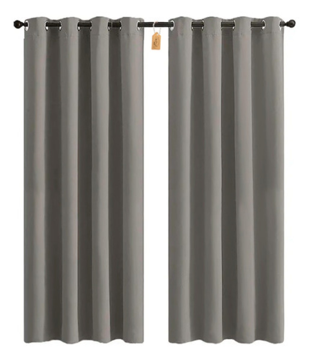 "Cortinas Blackout Aislamiento Térmico 2 Paneles 215 X 135 Cm Color Gris oscuro "
