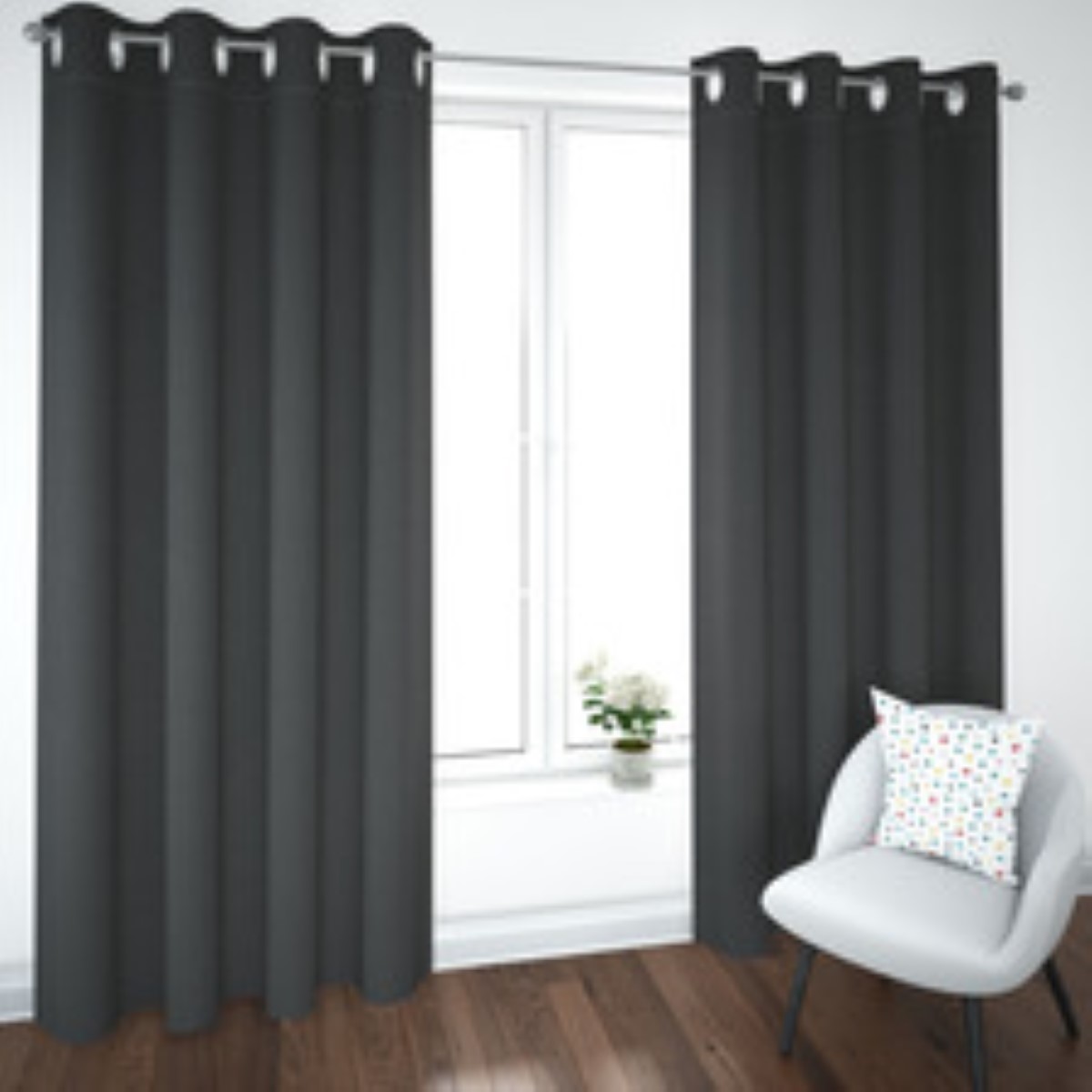 "Cortinas Blackout Aislamiento Térmico 2 Paneles 215 X 135 Cm Color Gris oscuro "