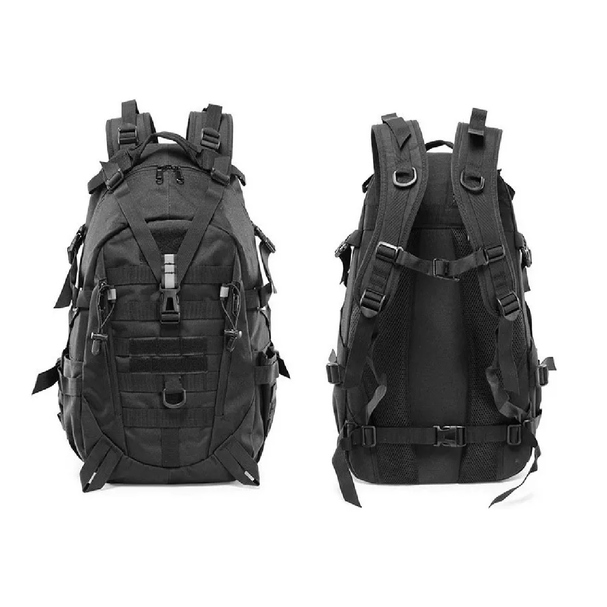 Mochila Tactica De Cámping Impermeable Gran Capacidad 45l Negro.