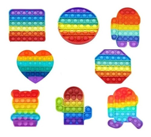 "Juego 8 Piezas Push Pop It Bubble Fidget Juguete Antiestrés "