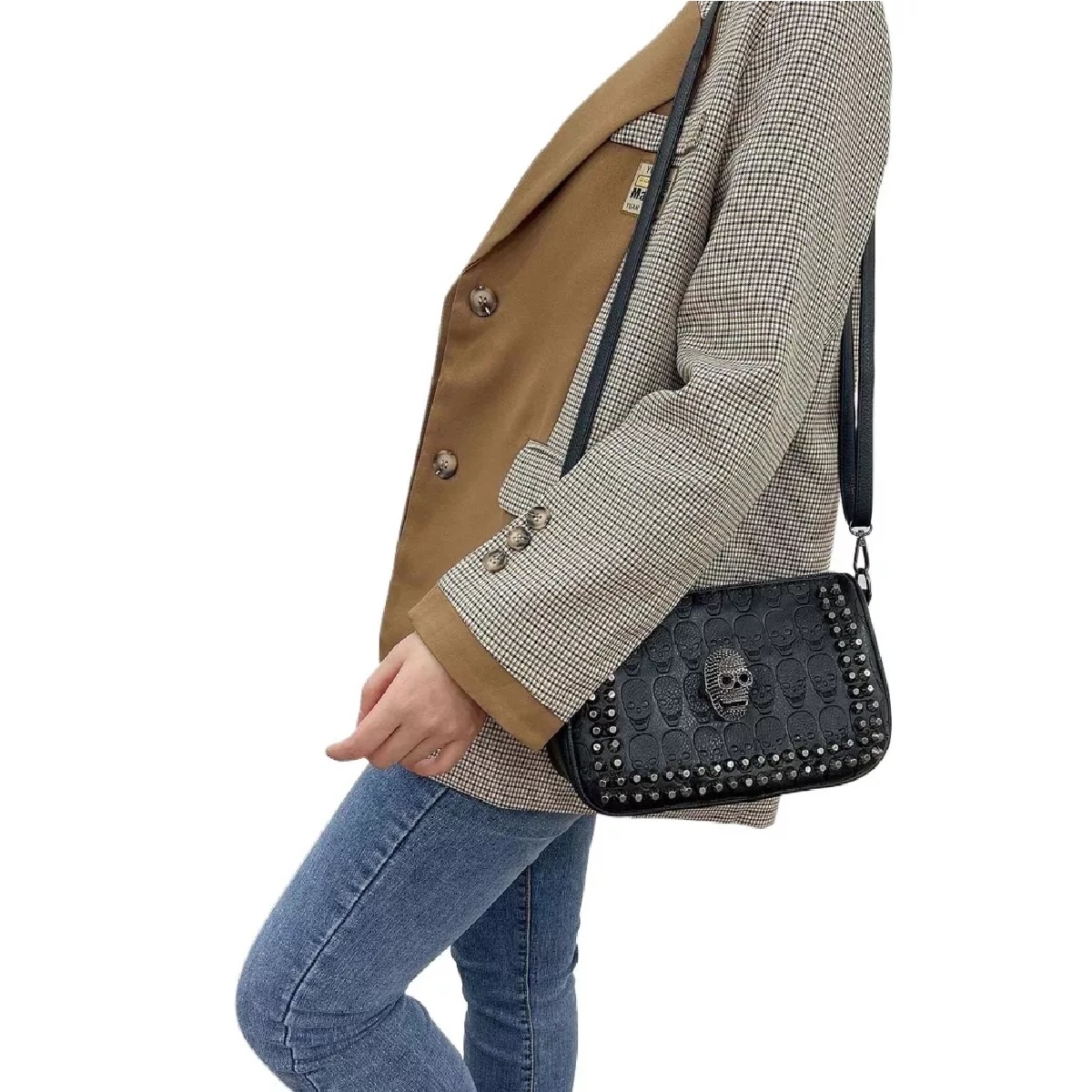 Bolso De Hombro Con Asa De Calavera .