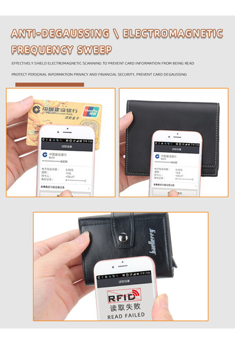 Cartera Tarjetero Para Hombre Multi Con Protección Rfid