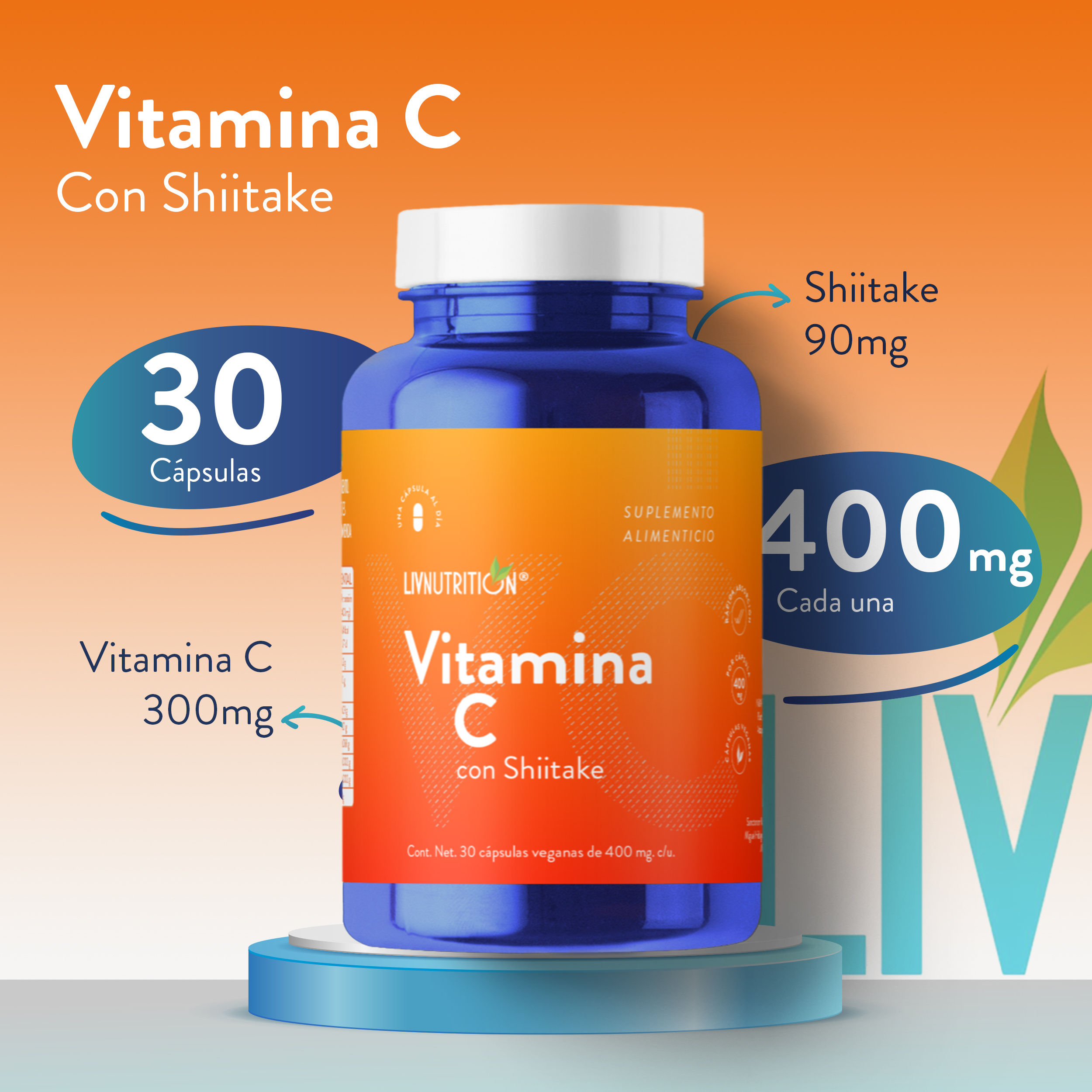 Vitamina C 60 Cápsulas Pack X2 400 Mg - Suplemento - Multivitaminico .