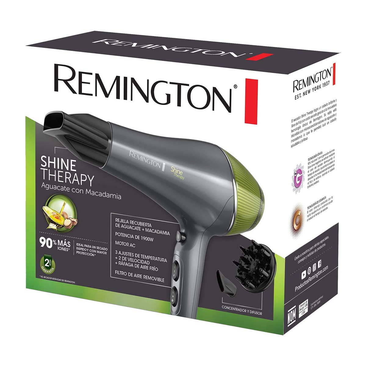SECADORA SHINE THERAPY AGUACATE AC MOTOR REMINGTON