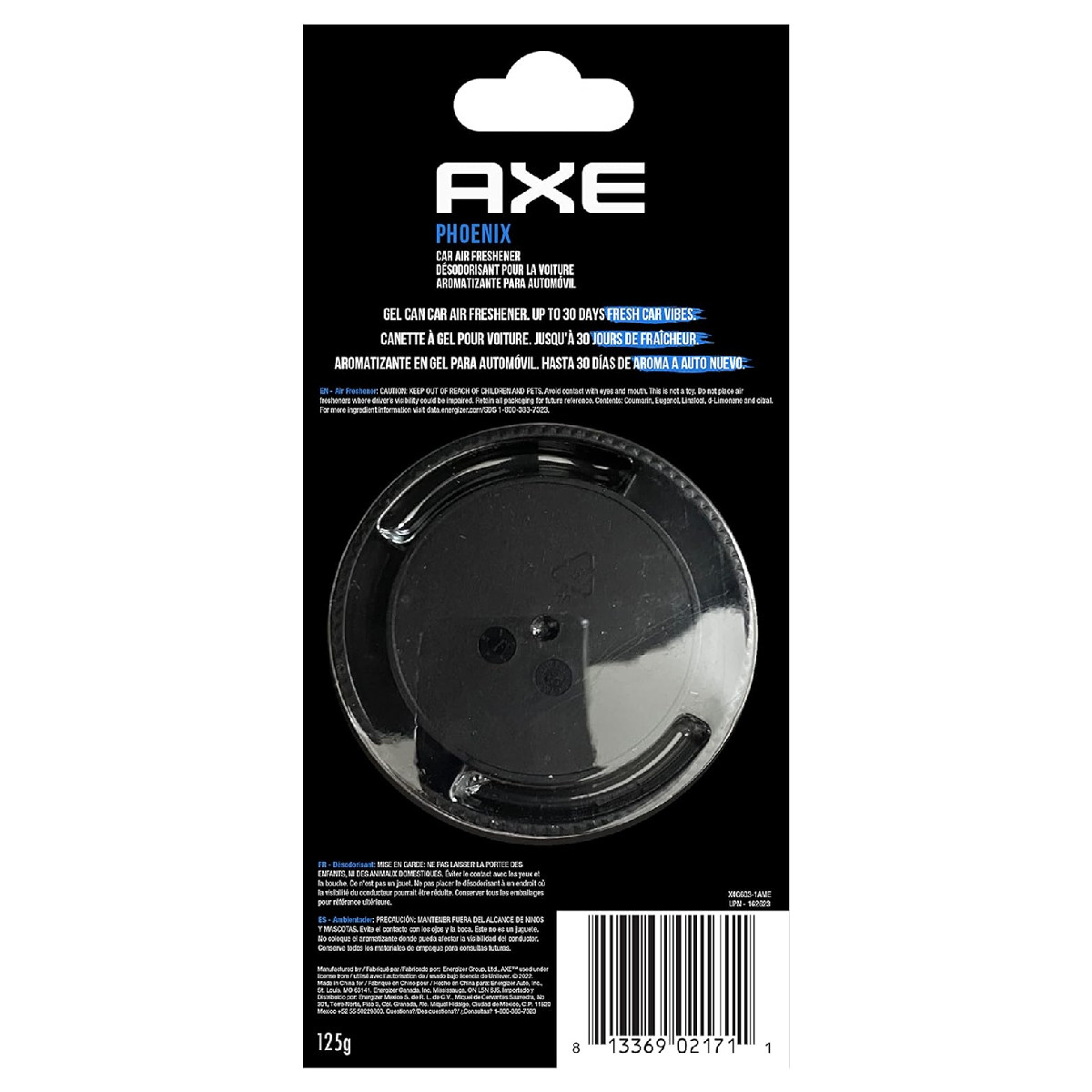 4 Pack Aromatizante Auto AXE GEL Dark Phoenix aroma Menta y Romero.