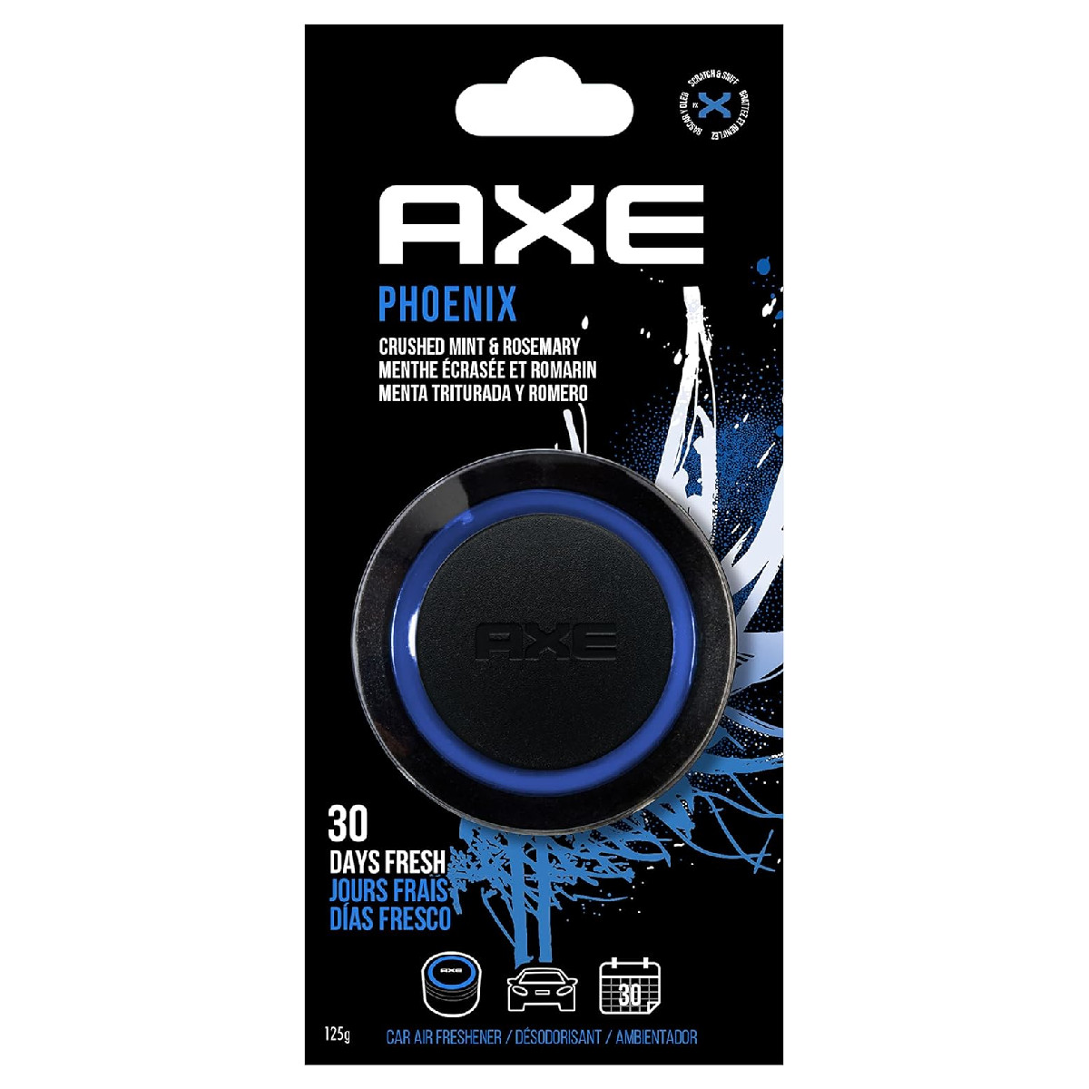 4 Pack Aromatizante Auto AXE GEL Dark Phoenix aroma Menta y Romero.