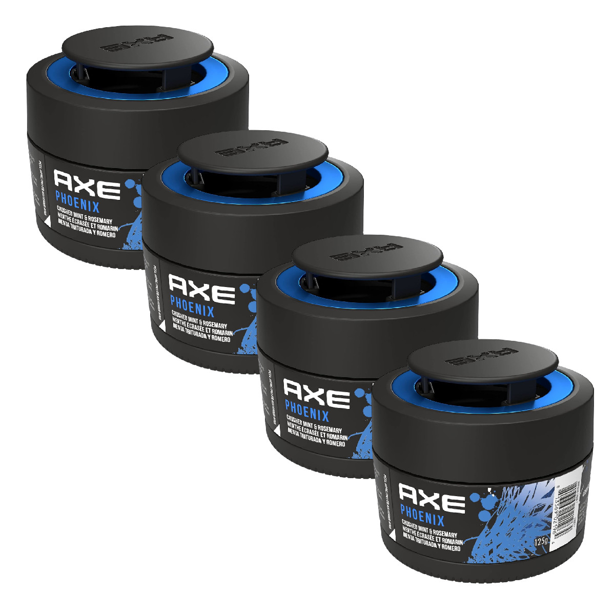 4 Pack Aromatizante Auto AXE GEL Dark Phoenix aroma Menta y Romero.