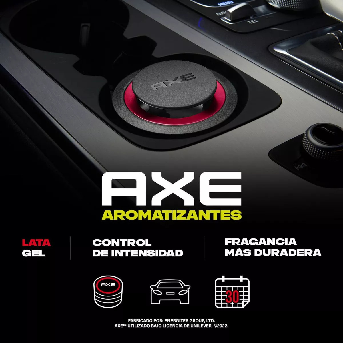 4 Pack Aromatizante Auto AXE GEL Dark Essence aroma Pimienta y Cedro.