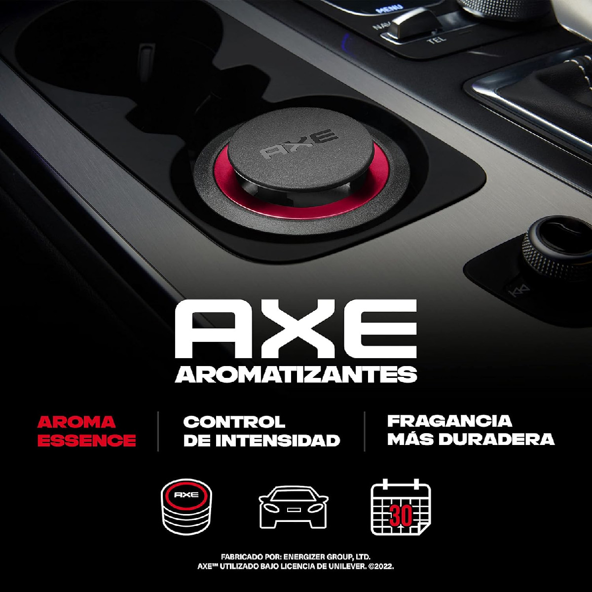 4 Pack Aromatizante Auto AXE GEL Dark Essence aroma Pimienta y Cedro.
