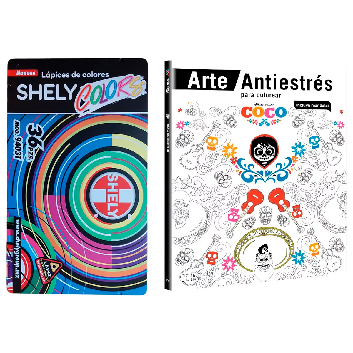Libro Disney Infantil Personajes + 36 Colores Shely Estuche.