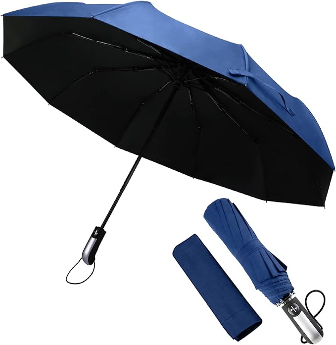 Salandens Paraguas,Sombrillas Para Lluvia Automático,Encendido y Apagado Automático,Paraguas Con 10 Varillas,Sombrilla Para Protección Uv,Paraguas Para Lluvia Anti-Viento,Paraguas De Bolsillo.