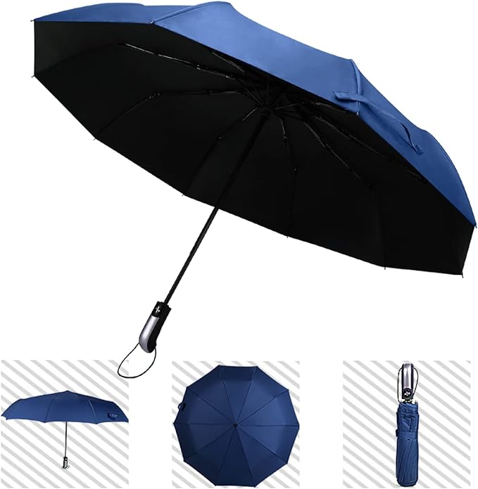 Salandens Paraguas,Sombrillas Para Lluvia Automático,Encendido y Apagado Automático,Paraguas Con 10 Varillas,Sombrilla Para Protección Uv,Paraguas Para Lluvia Anti-Viento,Paraguas De Bolsillo.