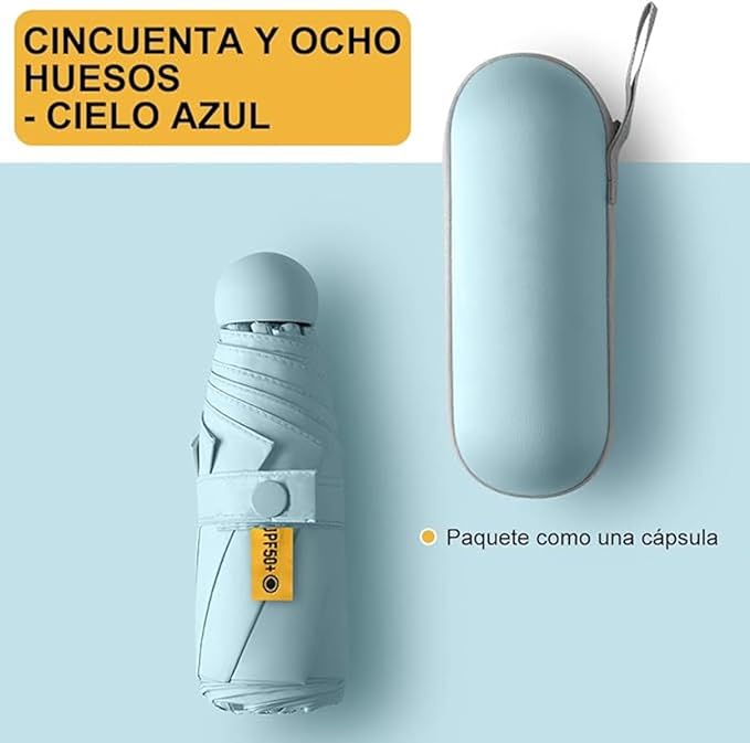 RENDIN Sombrilla UV-Eight Bones and Five Folds Paraguas Plegable,Lightweight Mini Paraguas de Bolsillo Reforzado.