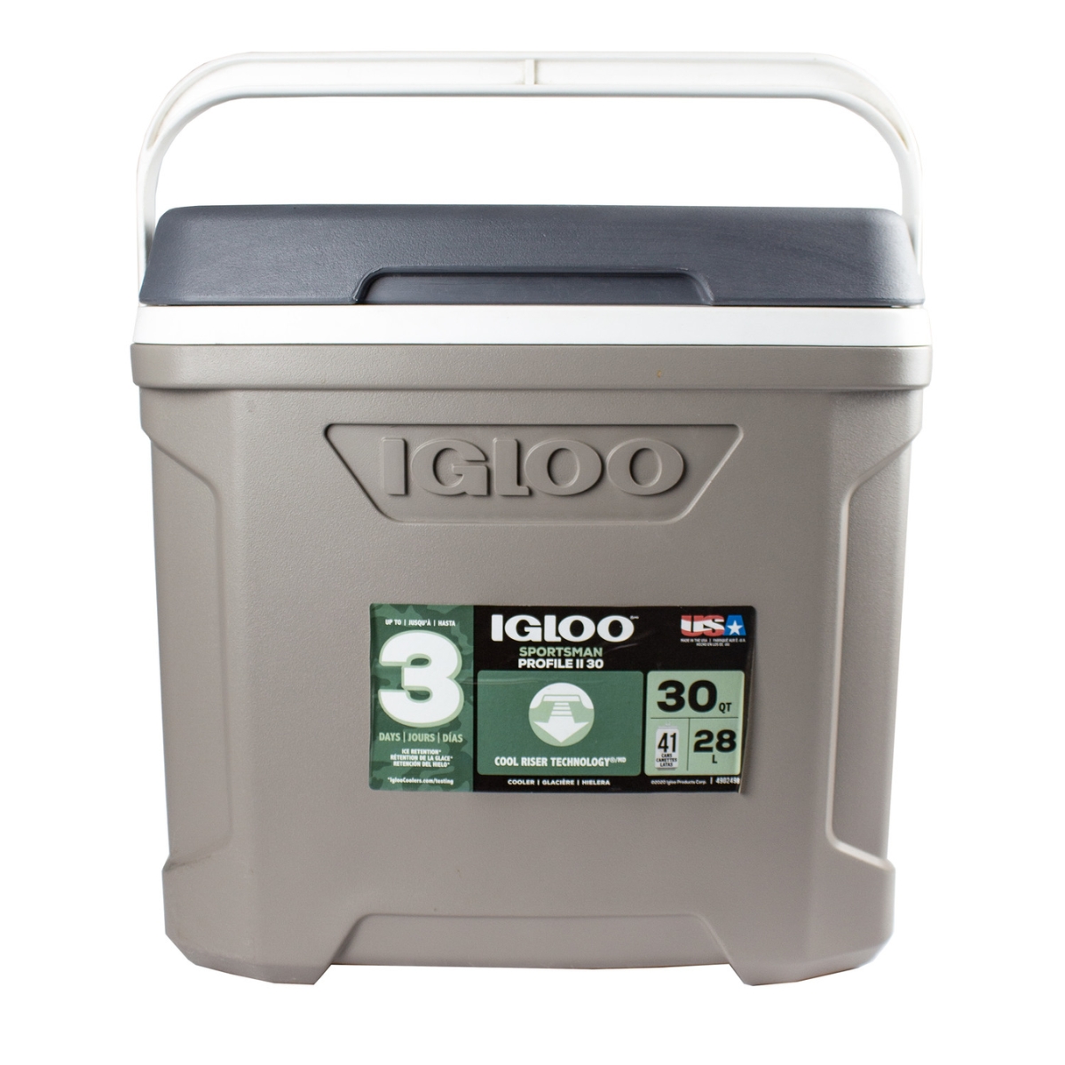 Hielera Igloo Sportsman 30Qts Portavasos 20lts - Gris.