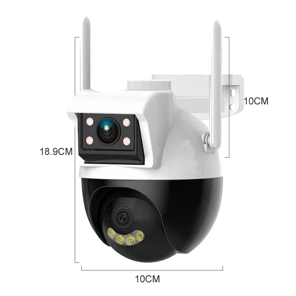 Camara De Seguridad Doble Lente 2+2mpx WIFI PTZ 360 grados Para Interiores y Exteriores.