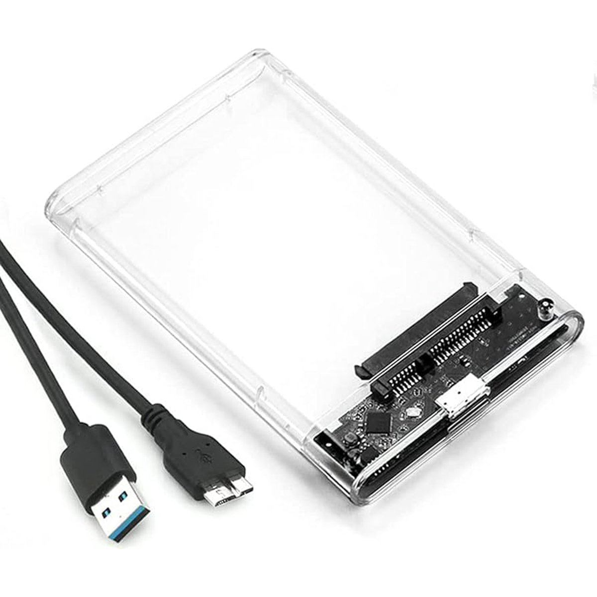 Carcasa Case Plástico Transparente Disco Duro Interno HDD 2.5 Pulgadas Micro USB 3.0 .
