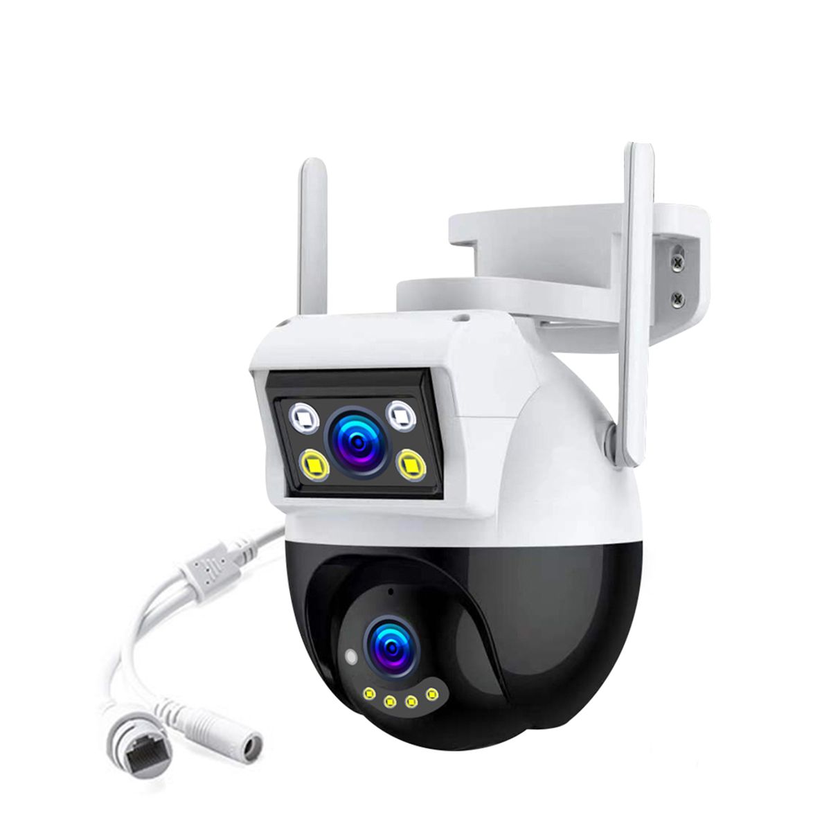 Camara De Seguridad Doble Lente 2+2mpx WIFI PTZ 360 grados Para Interiores y Exteriores.
