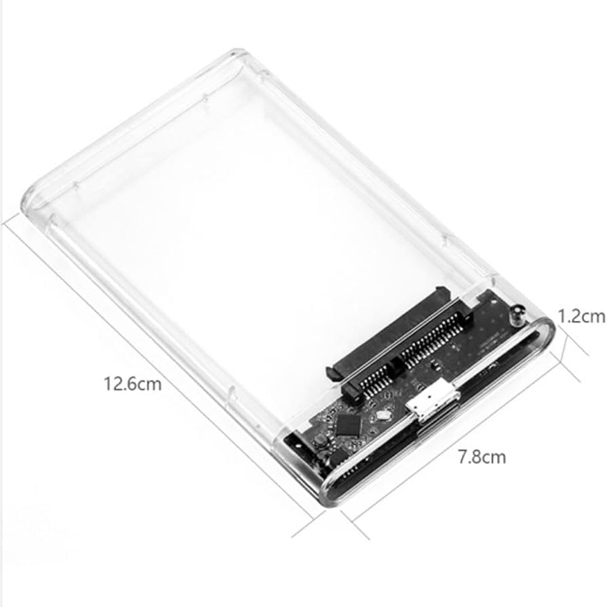 Carcasa Case Plástico Transparente Disco Duro Interno HDD 2.5 Pulgadas Micro USB 3.0 .
