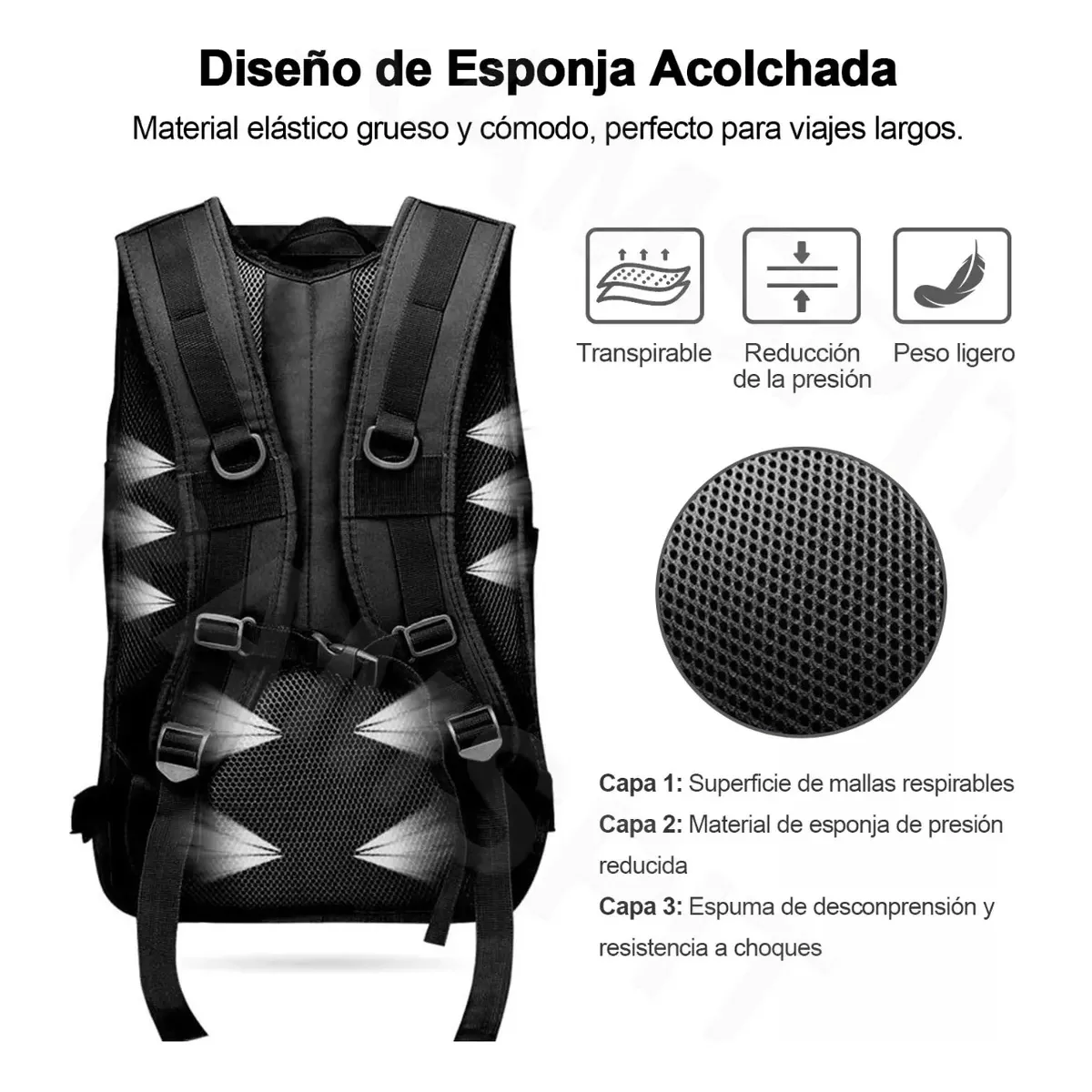 Mochila Táctica Militar Backpack Campismo Ciclismo Escolar Oficina Deportiva Multiusos