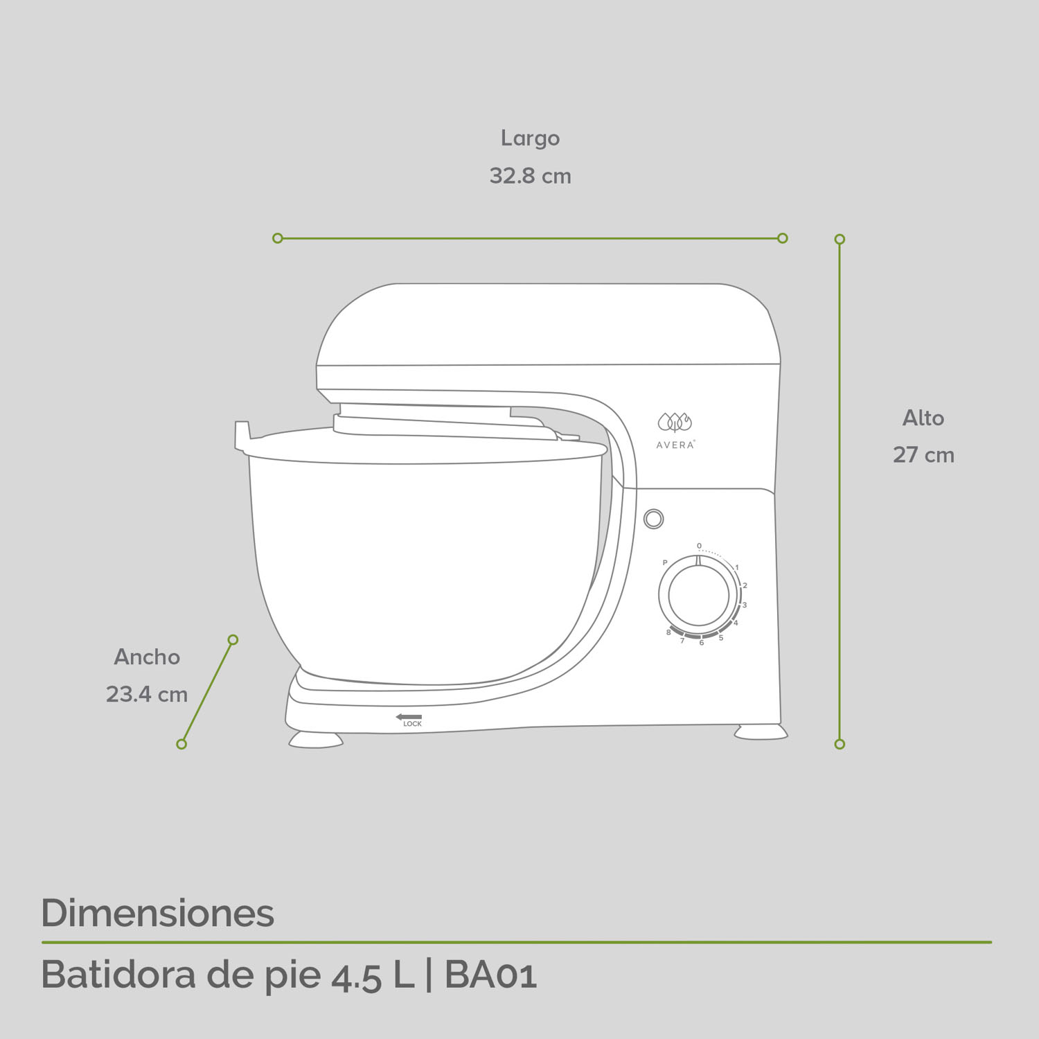 Batidora de Pedestal 8 Velocidades 4.5 lts BA01