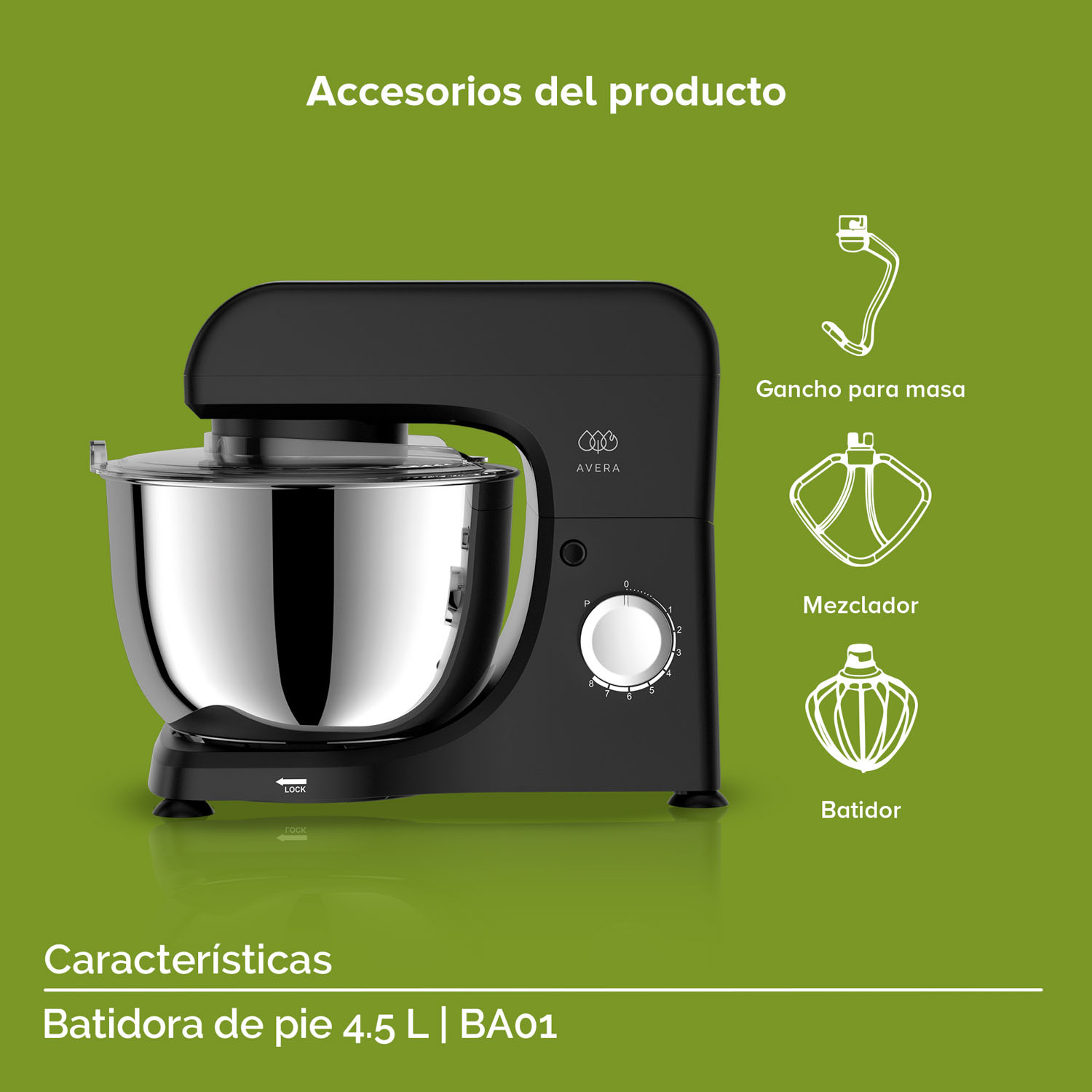 Batidora de Pedestal 8 Velocidades 4.5 lts BA01