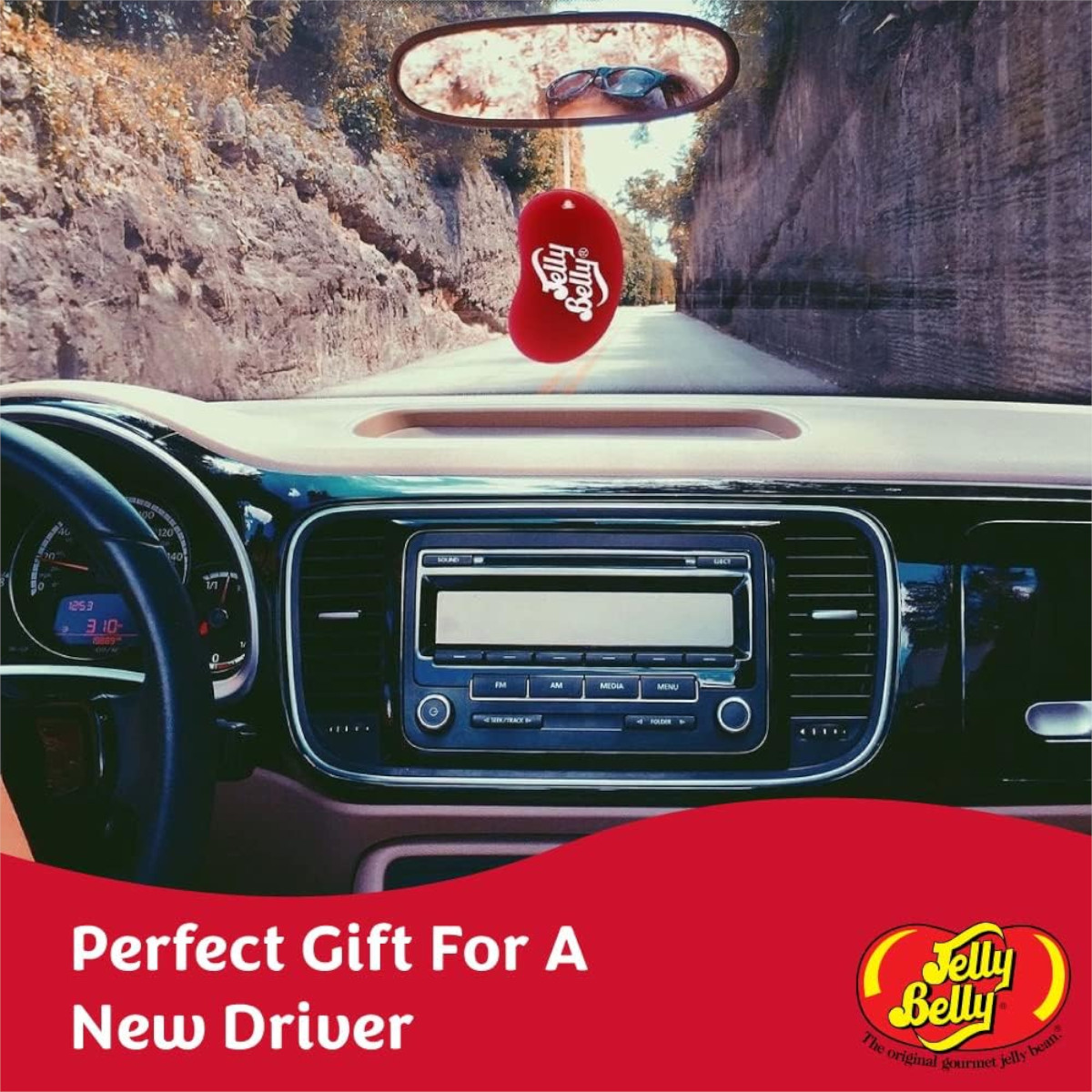 Aromatizante Auto Gel Jelly Belly Very Cherry Colgante 3 pzs.