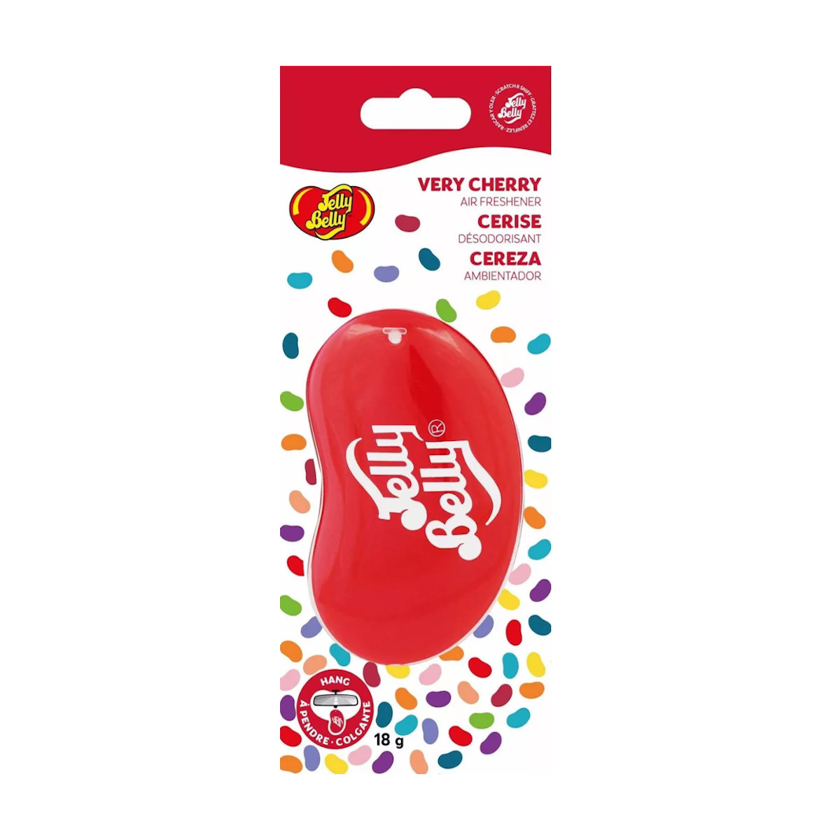 Aromatizante Auto Gel Jelly Belly Very Cherry Colgante 3 pzs.