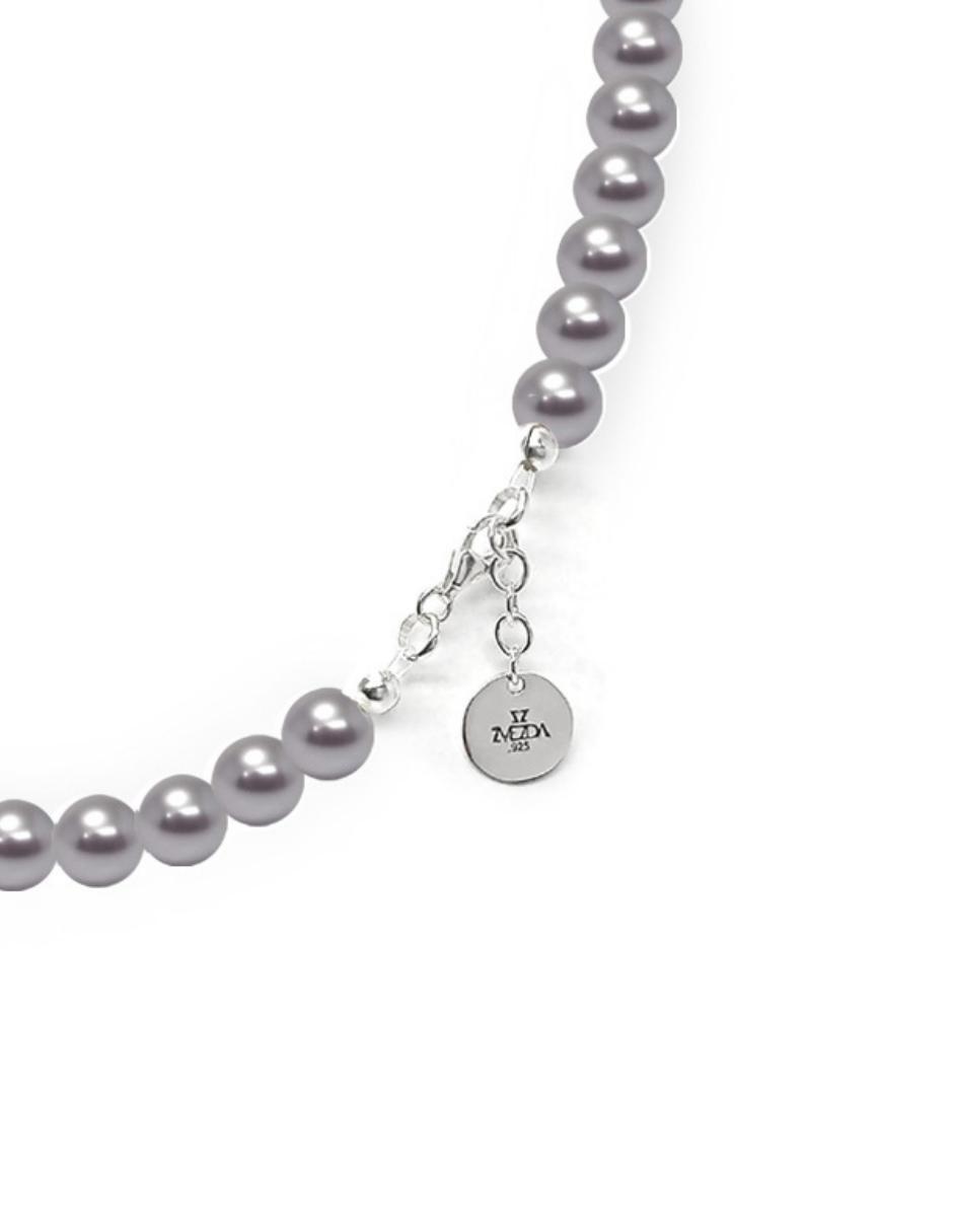 Collar, aretes y pulsera color Lila Zvezda de plata .925 corte Perlas de cristal.