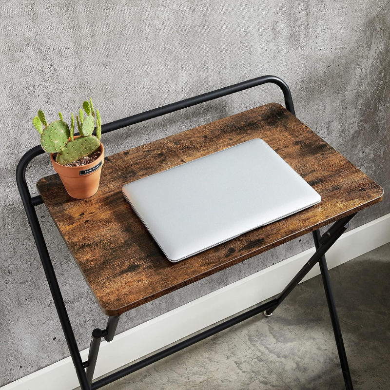 Escritorio Plegable Portátil de Madera y Metal