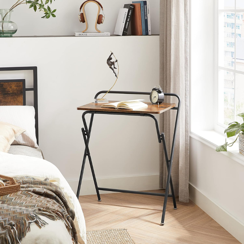 Escritorio Plegable Portátil de Madera y Metal