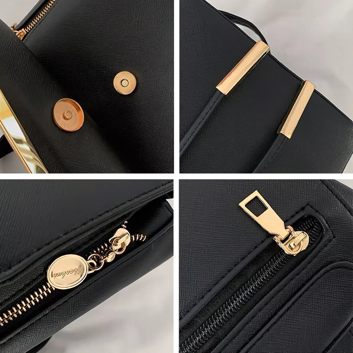 Mochila Mujer Bolsa Con Metalica Moda Impermeable Casual