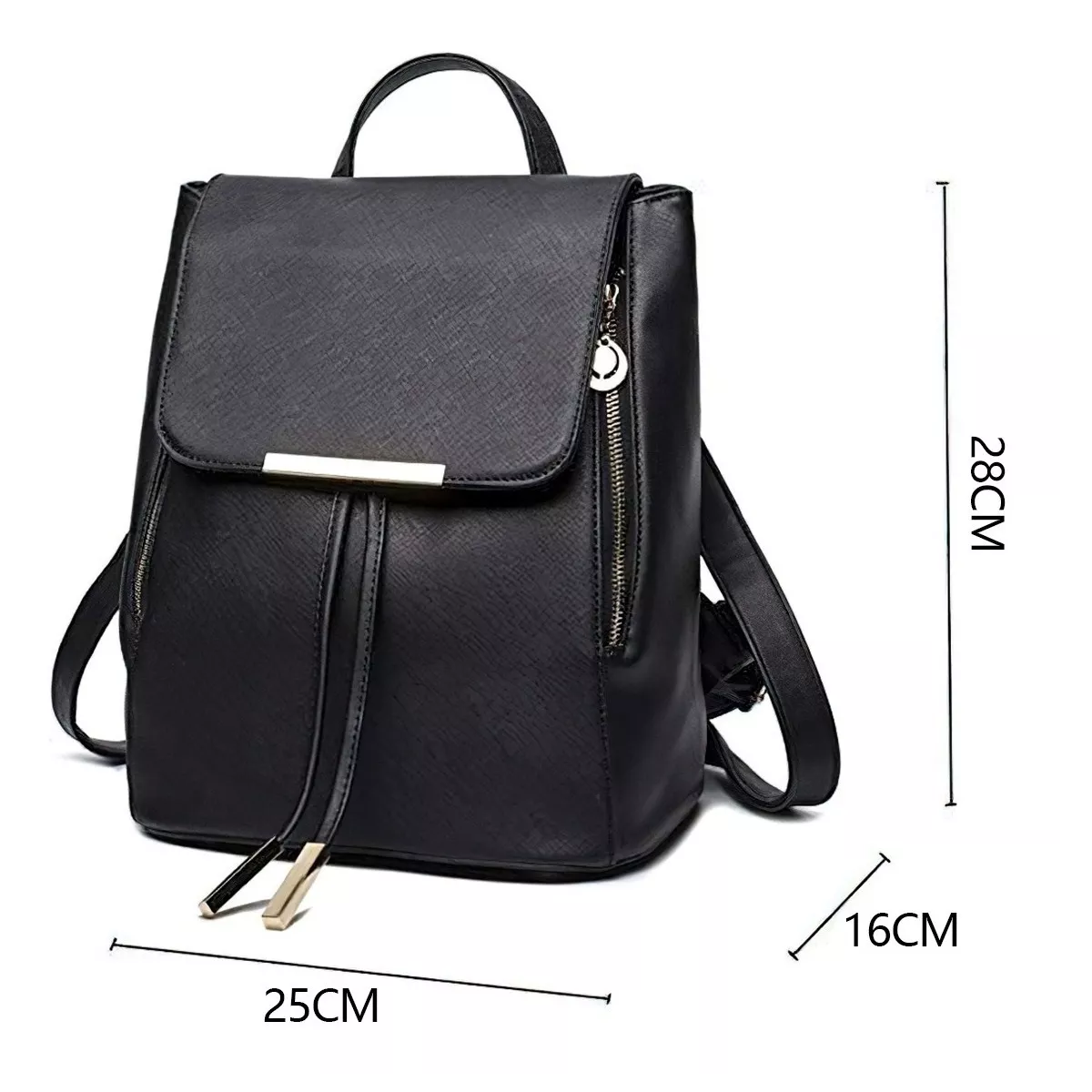 Mochila Mujer Bolsa Con Metalica Moda Impermeable Casual