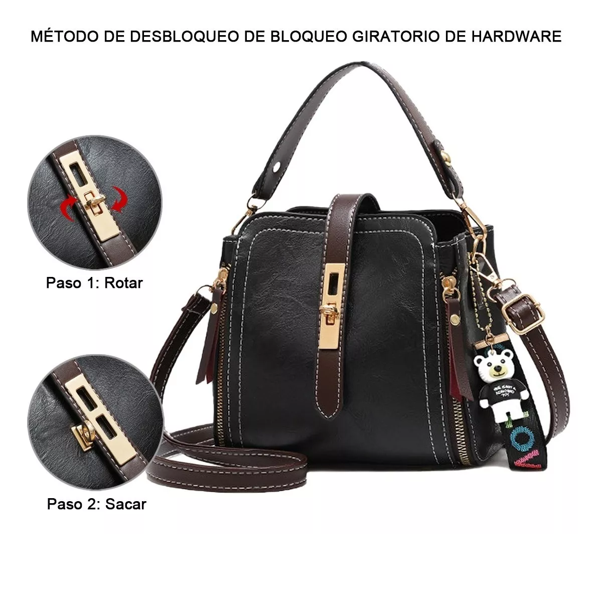 Bolsa Dama Crossbody Moda Hombro Mano Correa Ajustable.