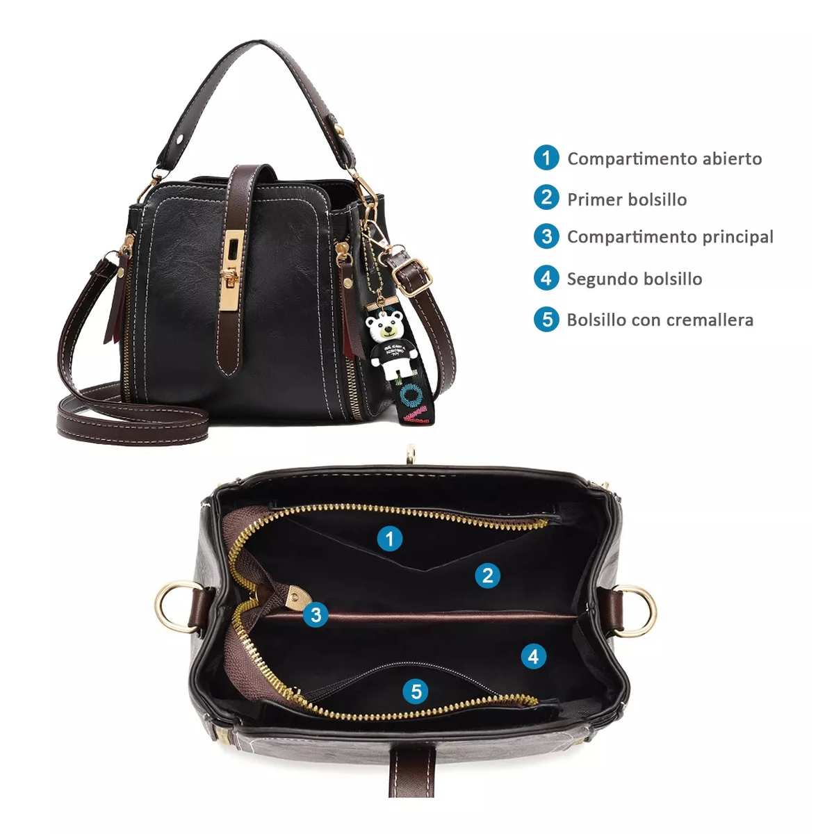 Bolsa Dama Crossbody Moda Hombro Mano Correa Ajustable.