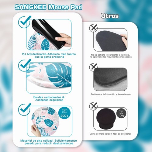 Mouse Pad Ergonómico Gel Con Soporte 25x22cm Rosa