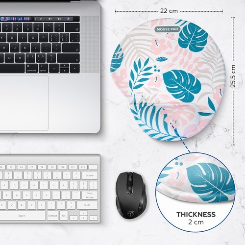 Mouse Pad Ergonómico Gel Con Soporte 25x22cm Rosa