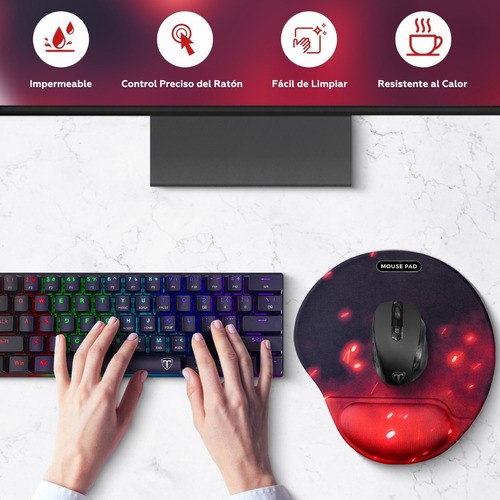 Mouse Pad Ergonomico E45 Pintura Fuego