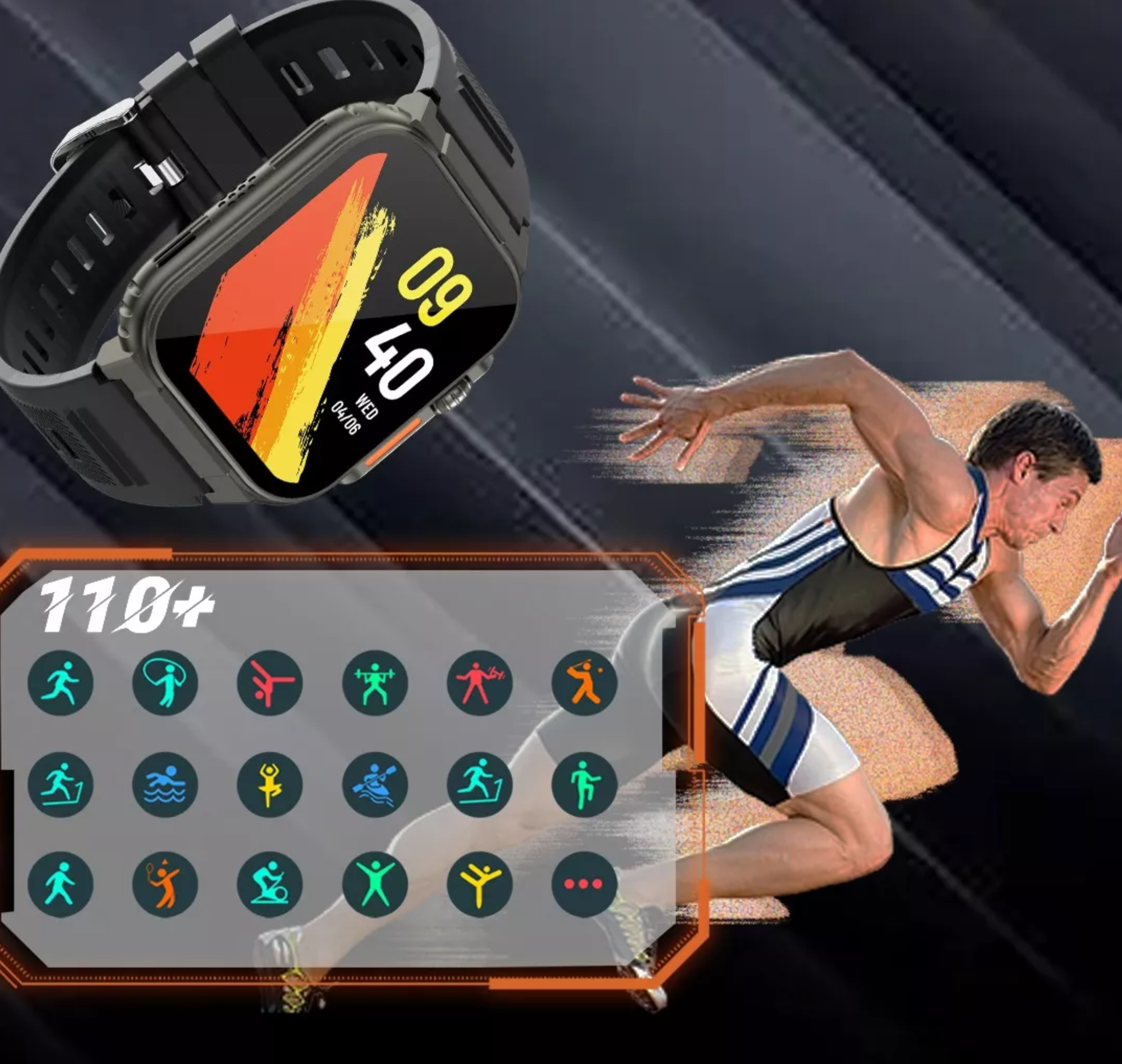 Reloj Inteligente 2 Acero Inoxidable Bluetooth Para Hombre Color De La Caja Negro Color De La Correa Negro Color Del Bisel Negro.