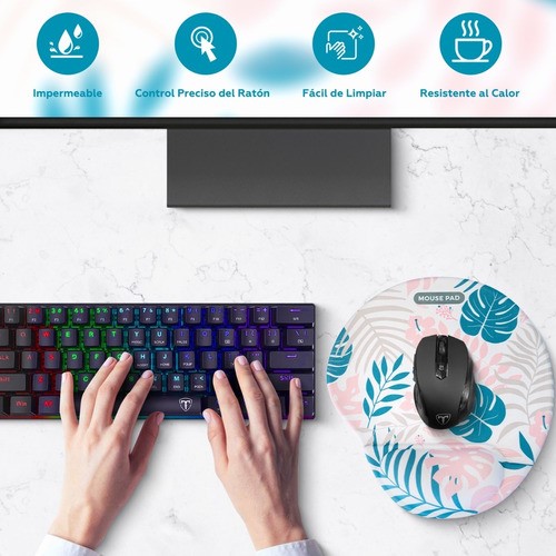 Mouse Pad Ergonómico Gel Con Soporte 25x22cm Rosa