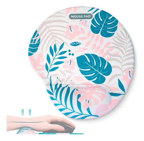 Mouse Pad Ergonómico Gel Con Soporte 25x22cm Rosa