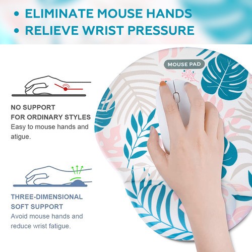 Mouse Pad Ergonómico Gel Con Soporte 25x22cm Rosa