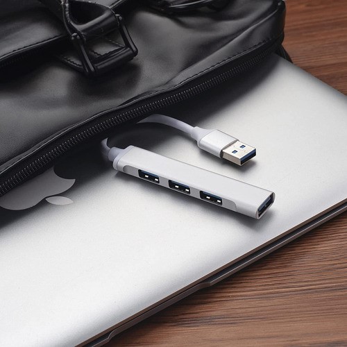 "Hub Usb 3.0 Adaptador Convertidor Ultradelgado Con 4 Puertos blanco "