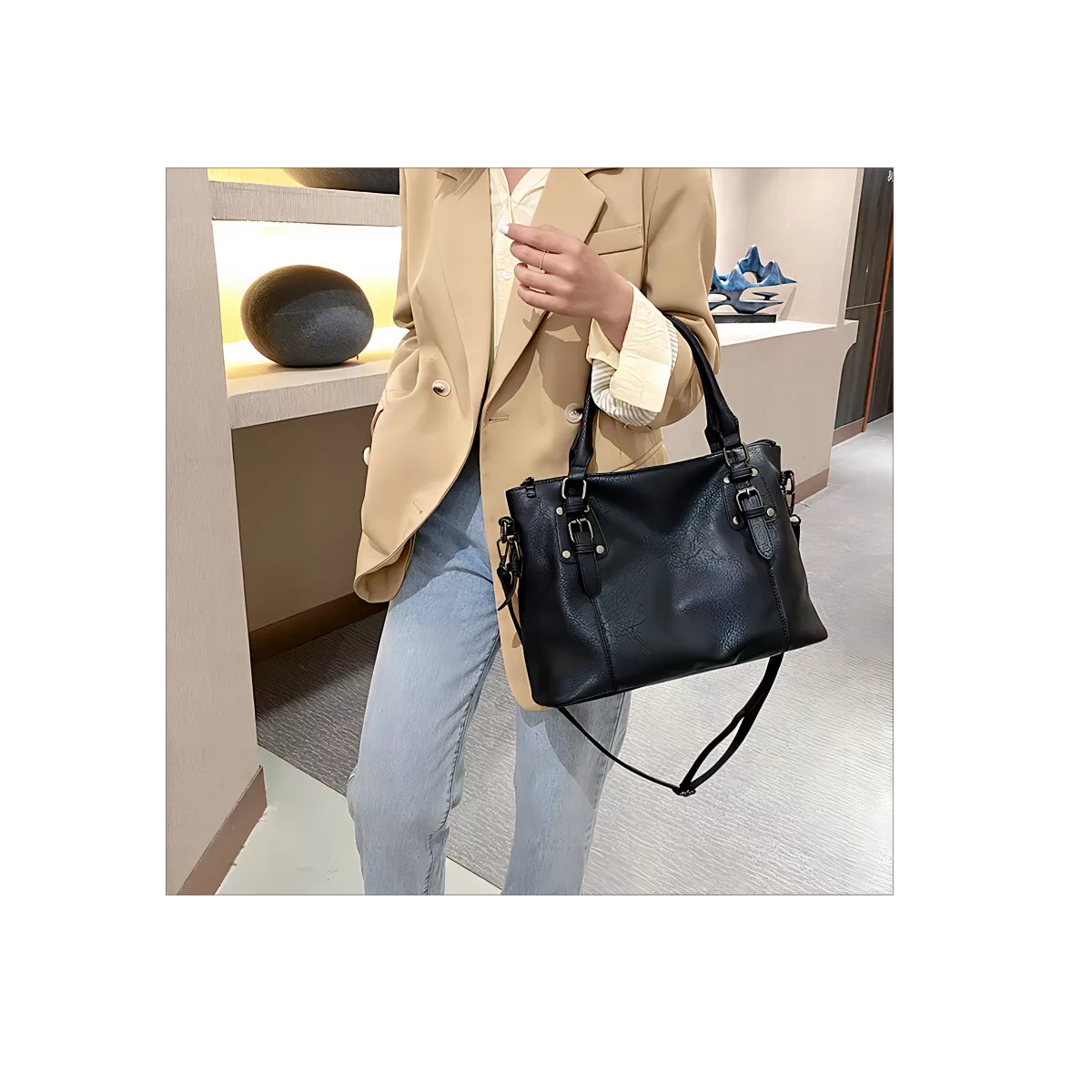 Bolso Mujer De Cuero Pu Estilo Casual Y Vintage.
